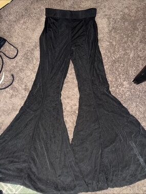 sofsy Black Flare Palazzo Pants cover up